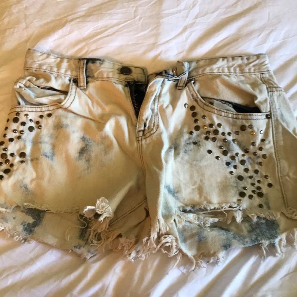 BDG shorts with silver and gold embellishments